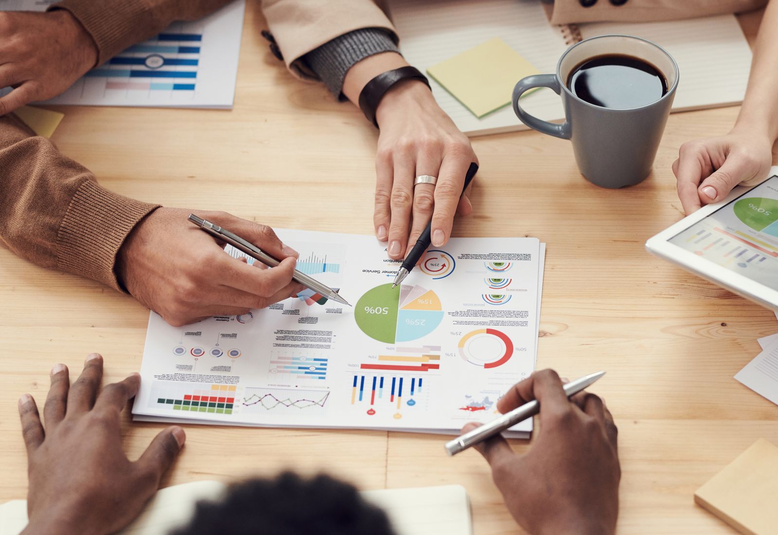 Go-to-market planning desk with launch calendar and campaign notes at the LaunchBlaze studio